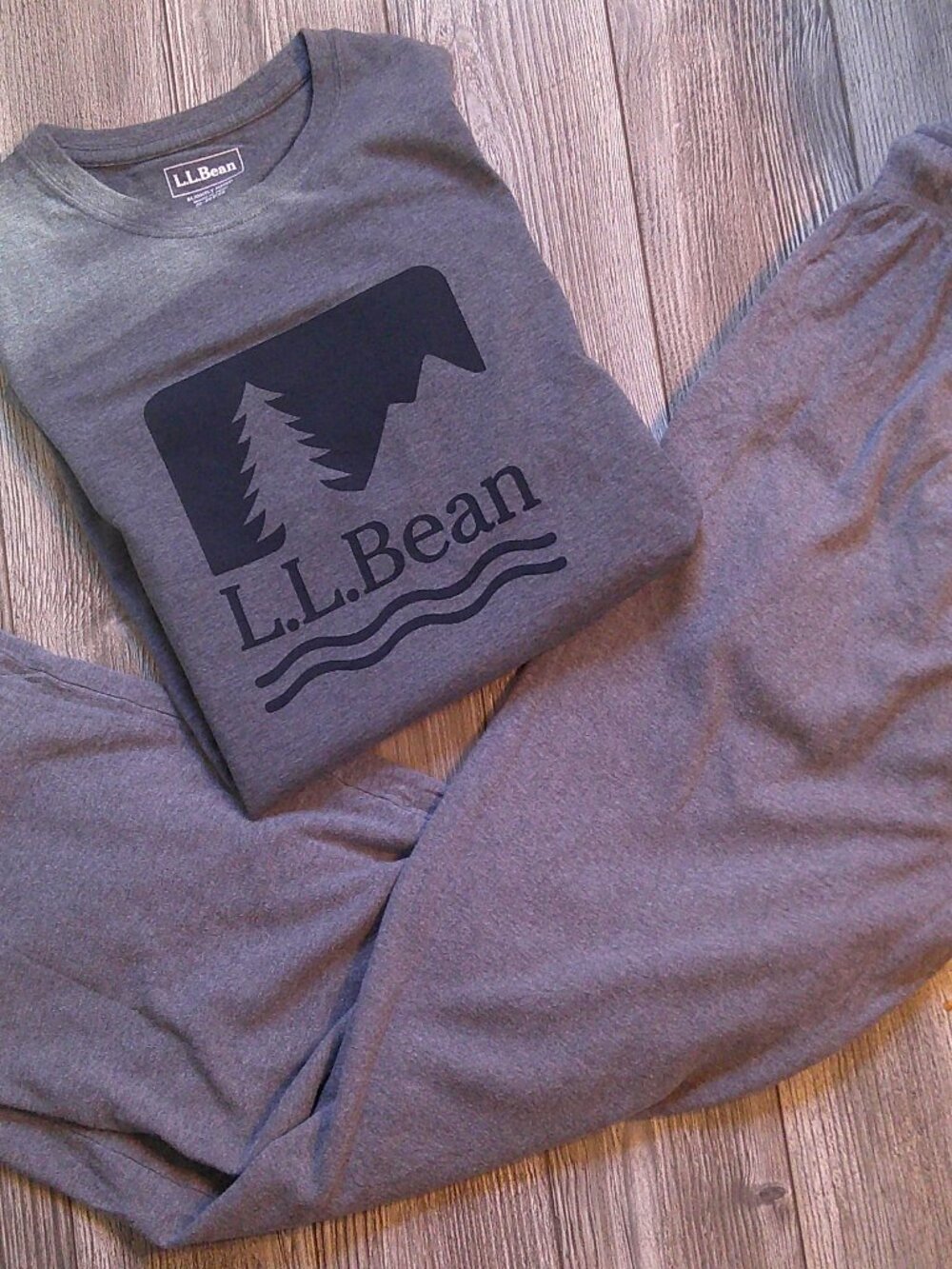 "L.L.BEAN" 2-Pc Organic Cotton Sleep Tee & Jersey Long Pant PAJAMA SET Man Sz S